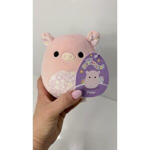 PETER THE PIG • Squishmallows Plush Stuffed Doll Floral Belly 2023 Pink 5 Inches